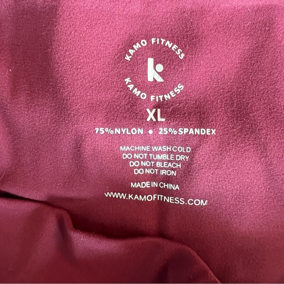 Kamo Fitness XL Dark Red Maroon Burgundy High Rise Leggings - Picture 8 of 9